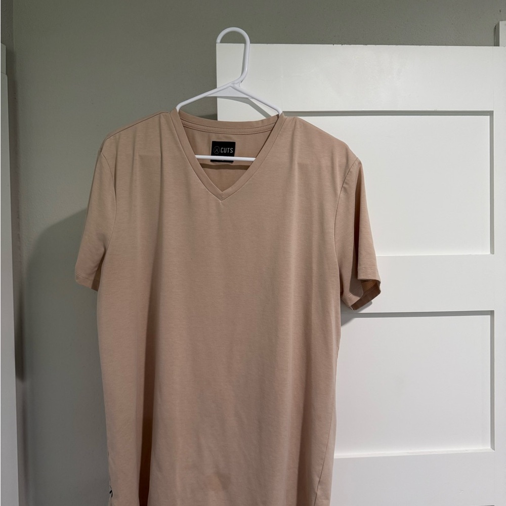 Men's Cuts Tan V-Neck Shirt